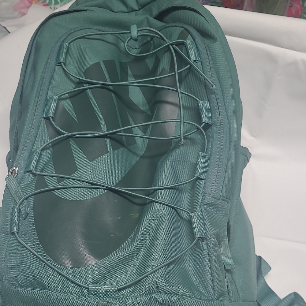 Nike Teal Hayward Backpack with Logo and Bungee Cord